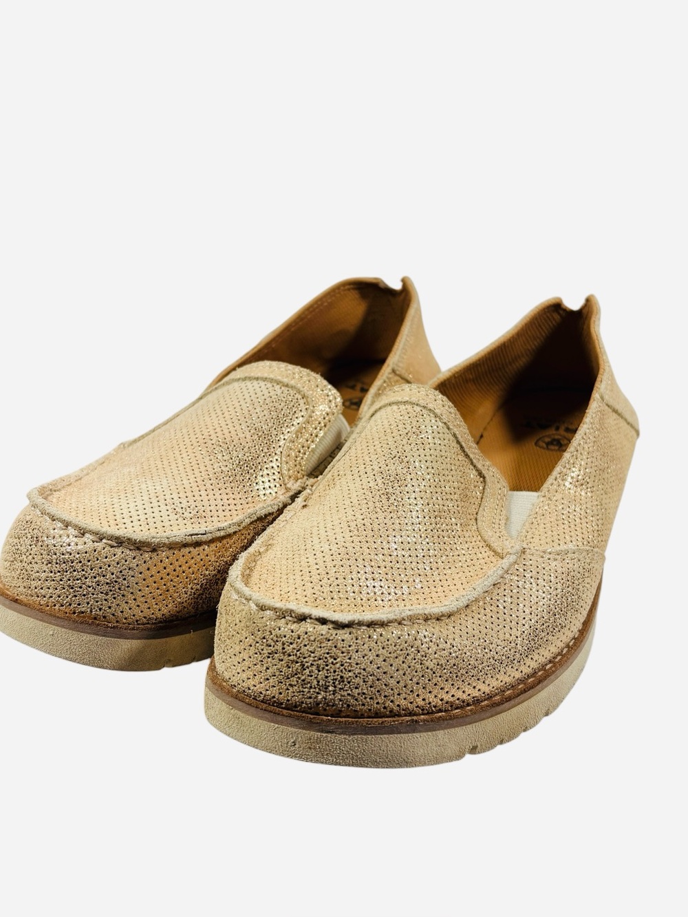 Ariat Women’s Cruiser Easy Flex 360 Rose Gold Metallic Leather Slip On 10
